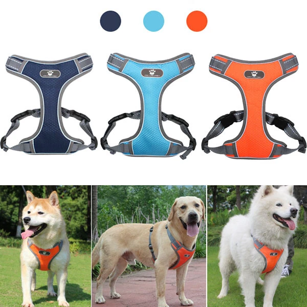 Dog Harness Adjustable Vest Dog Reflective Walking Training Breathable Puppy Pet