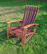 Wine Barrel Adirondack Chair - Assembled