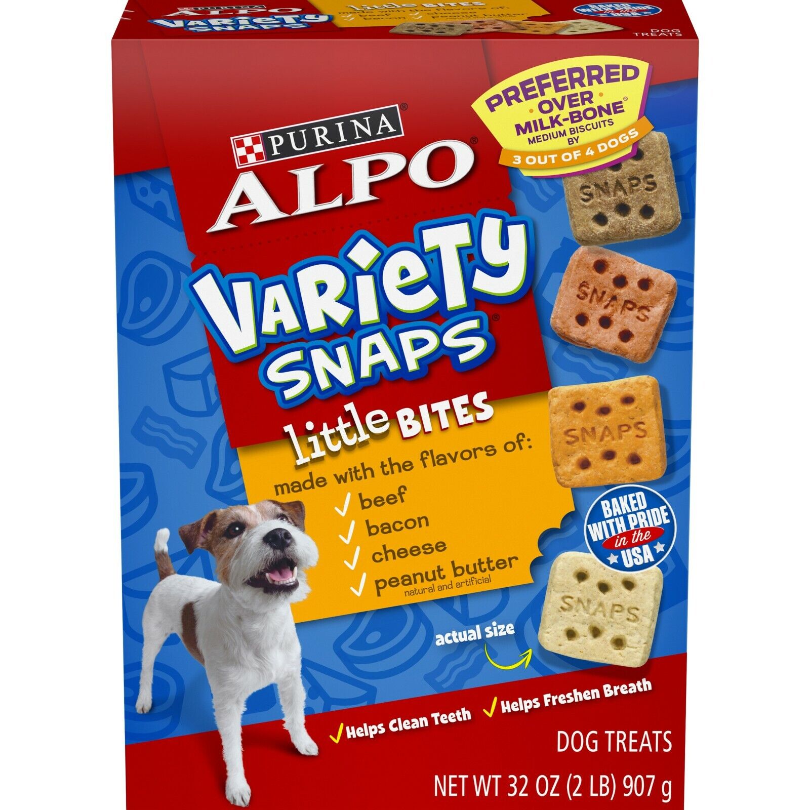 Purina Alpo Variety Snaps Little Bites Biscuit Dog Treats 32 oz Box