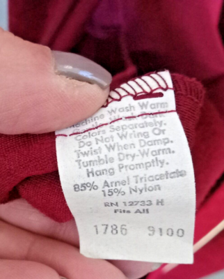 Vintage JCPenney CEO Velour Robe Burgundy White Piping Monogram