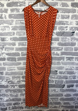 Free People Dress Medium Orange Lakeside Heart Cutout Back Maxi Long Stretch