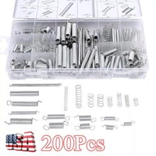 200 Set Assorted Coil Spring Small Metal Steel Expansion Compressed Springs US