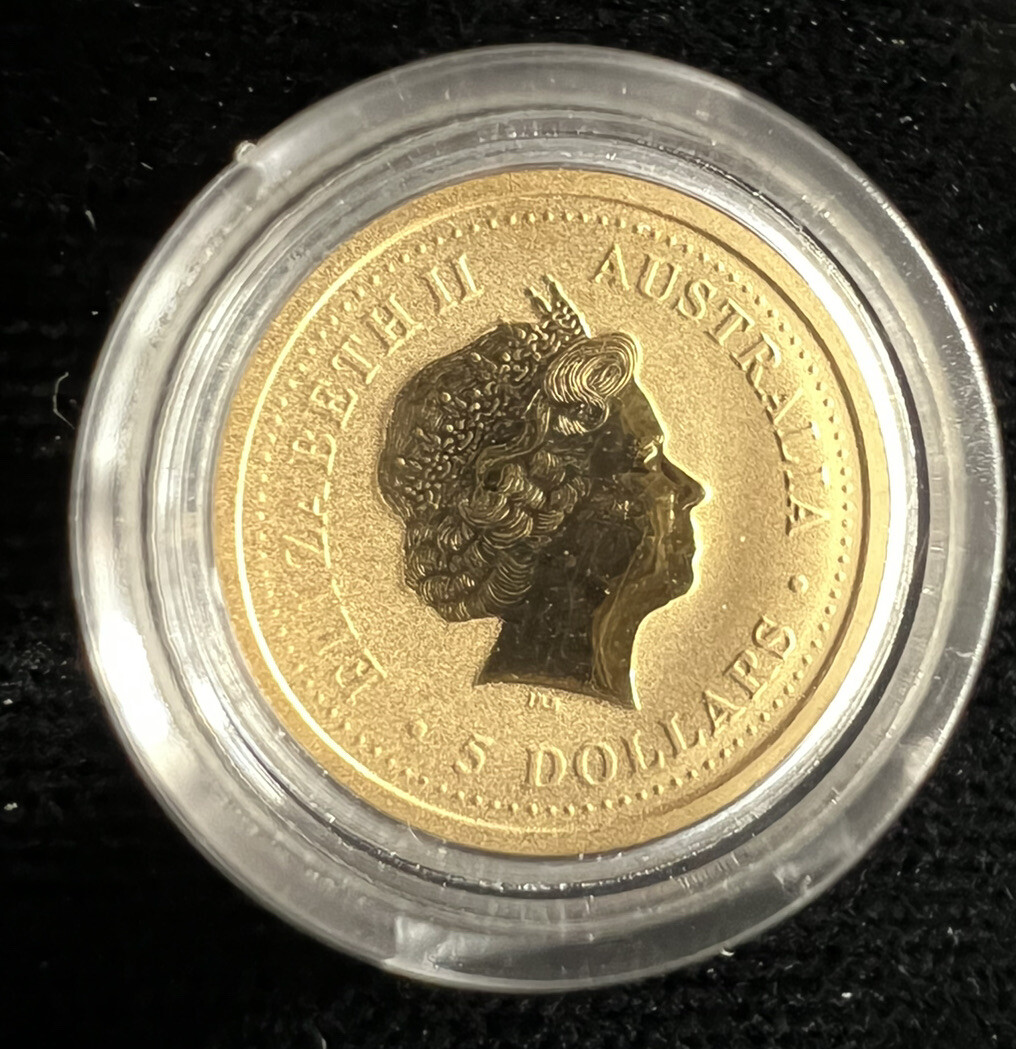 2004 $5 1/20 oz Gold Coin Colorized Australian Lunar Monkey .9999