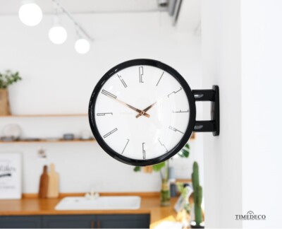 時計 Timedeco Modern Double Clock TD-CA(BR) Modern Art Design Double Sided Wall Clock Station Silent