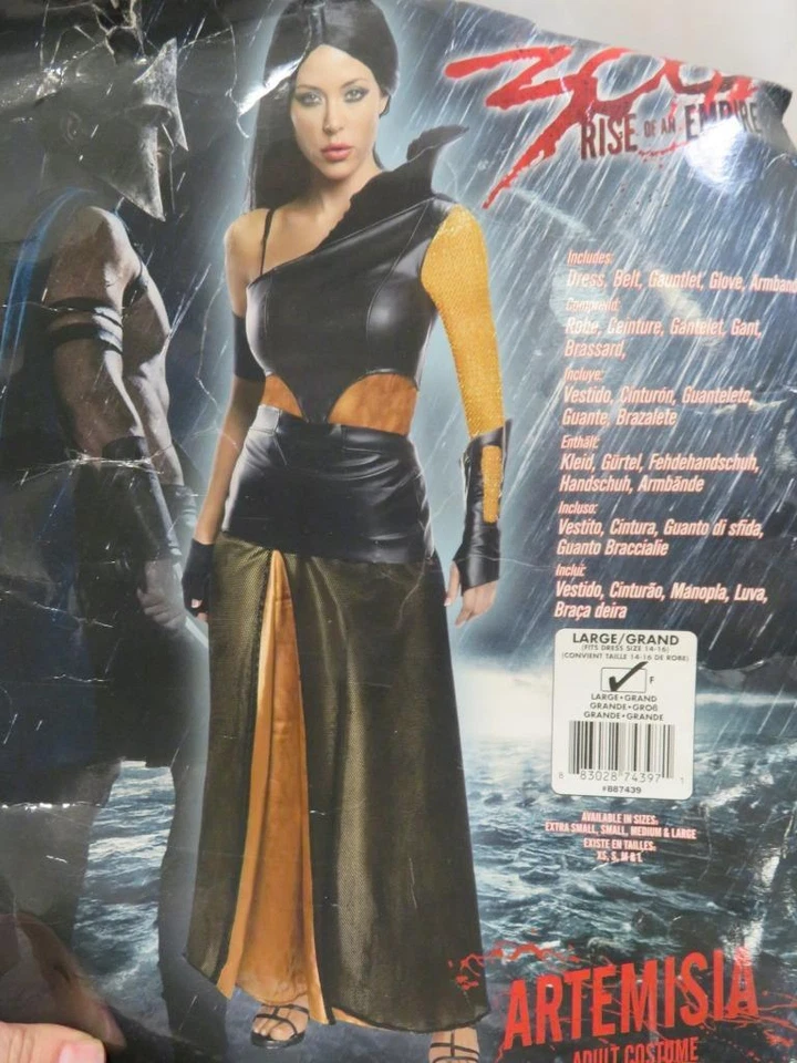 300 Vestido Disfraz de Halloween Rise of an Empire Artemisia Adulto Talla Grande 14-16 Foto 2 de 3