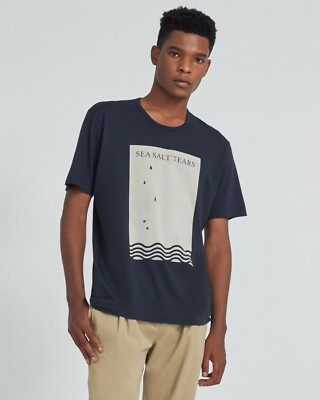 J Brand x Antoni L6542 The Easy Organic Cotton Navy Tee Men's Size XL
