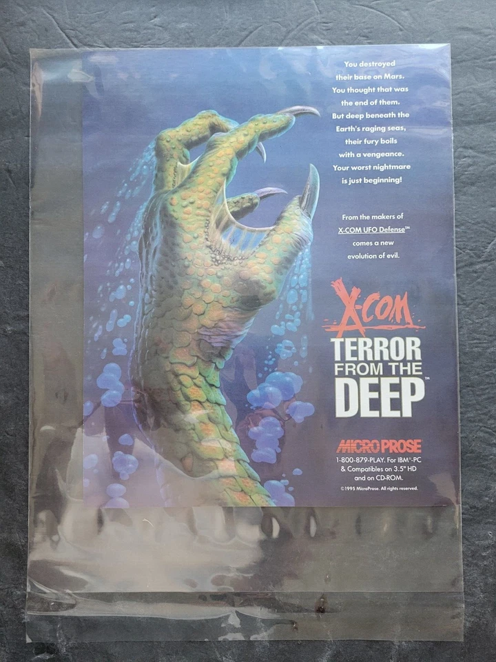 X-Com Terror From the Deep PC Game Promo Print Advertisement Vintage 1995 - Image 2 of 2
