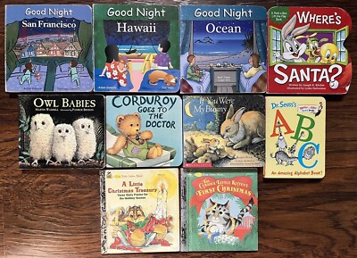 Lot of 10 Baby Books Set - Good Night San Francisco Hawaii Ocean - Dr. Seuss ABC