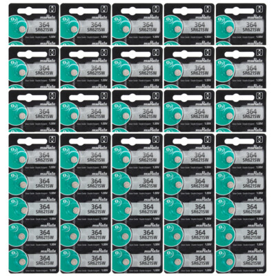 Murata Replaces Sony 364 SR621SW 1.55V Silver Oxide Watch Batteries X 100
