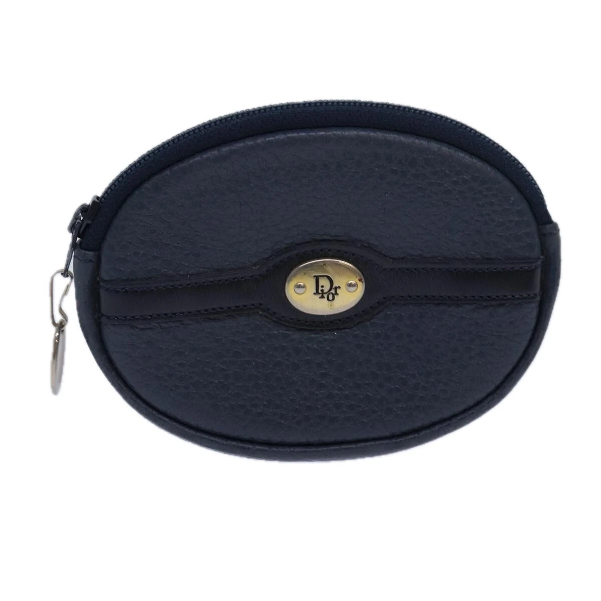 Porte monnaie Christian Dior cuir marine authentique bs15647