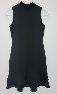 sleeveless ruffle hem bodycon dress