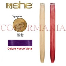 SHE ONE CLIP EXTENSION CON CLIP CAPELLI VERI 1 FASCIA COLORE NUOVO VIOLA