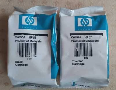 Cartuchos de tinta originales HP 56 + 57 (C6656A + C6657A) - ¡Envío gratuito!