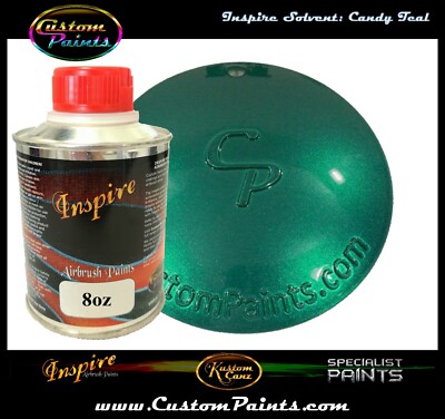 INSPIRE AIRBRUSH CANDY TEAL 8oz (SOLVENT), CUSTOM PAINT, HOK, ARTIST 