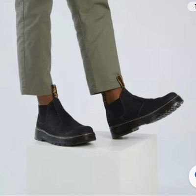 Dr. Doc Martens Black Hardie Chelsea Work Boots Air Wair Size Mens 7.Sho3