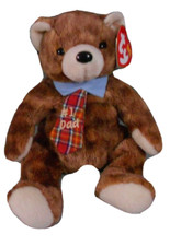 Ty Beanie Babies Original Pappa 2004 Father's Day Brown Bear Collar Tie Retired