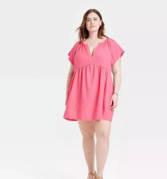 chinese dress ladies Everlane Popover Dress, Linen, Chambray, Size Small