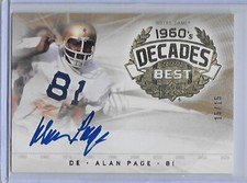 2011 UD College Football Decades 60s ALAN PAGE on card auto Notre Dame HOF 15/15