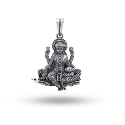 Goddess Laxmi of Wealth Beauty Power Prosperity Hinduism 925 Silver Pendant