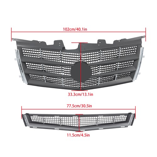 Conjunto de parrilla delantera superior inferior apto para Cadillac CTS 2008 2009 2010 2011 2 PIEZAS - Imagen 2 de 14