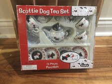 SCOTTIE TEA SET CONDITION, "SCHYLLING" VINTAGE PORCELAIN MINIATURE PARTIAL