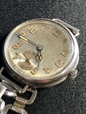 CYMA 33mm MILITARY WATCH Ref.370 RUNNING ORDER STERLING SILVER CASE CIRCA 1930's