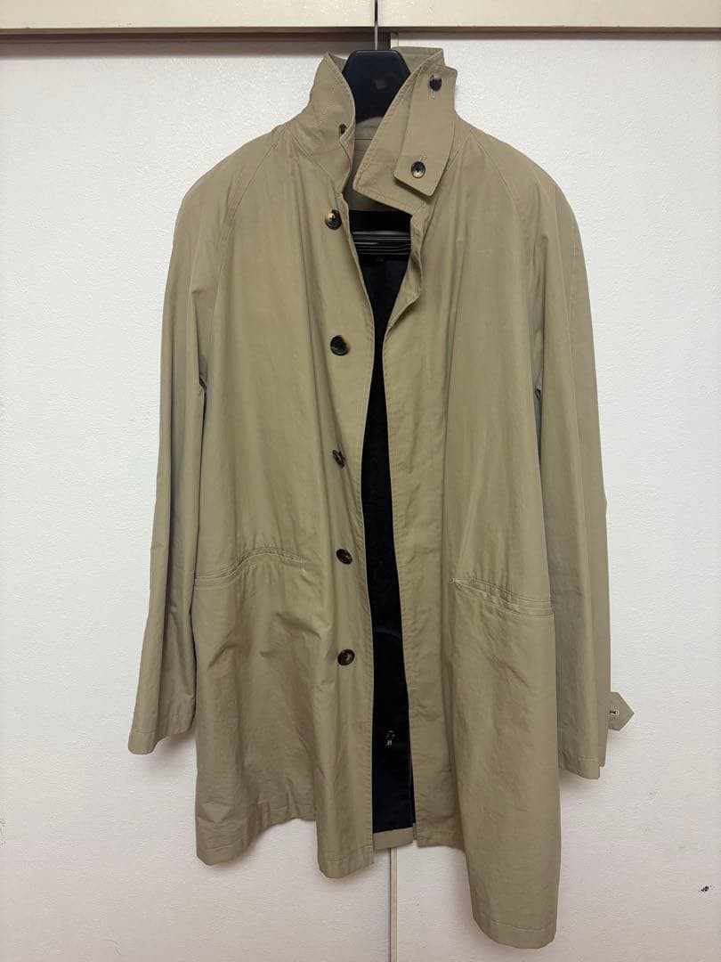 MARGARET HOWWELL Long Trench Coat L Beige Auth From Japan RA