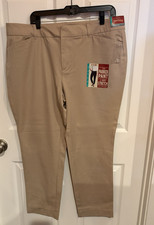 Faded Glory Light Taupe Parker Pant Bi-Stretch Pants - 18 - NEW
