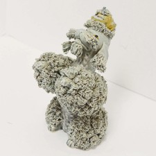Vintage Spaghetti Poodle Figurine Grey Mid-Century c.1960s Tan Cap