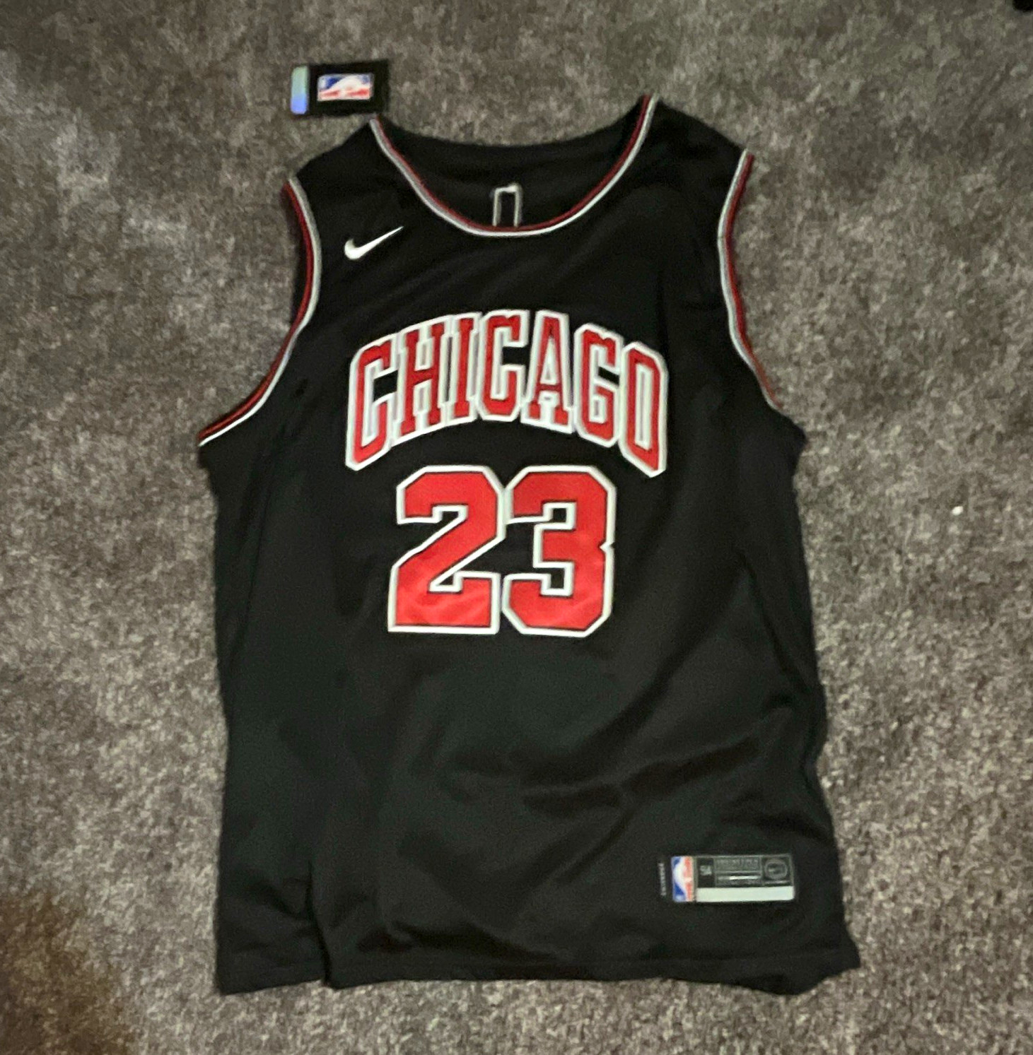Nike Chicago Bulls Michael Jordan #23 Black NBA Basketball Jersey Men’s L