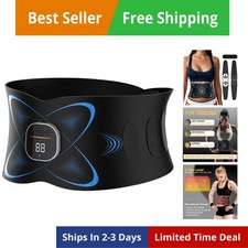 Ab Stimulator Muscle Toner, Abs Stimulator Abdominal Massage Belt with Heatin...
