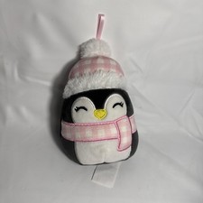 Squishmallows Luna Penguin Pink Hat 4" Christmas Plush Ornament Winter 2022