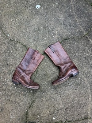 Vintage Frye Campus Boots Brown Leather Made in USA 80s 90s Men s 7
