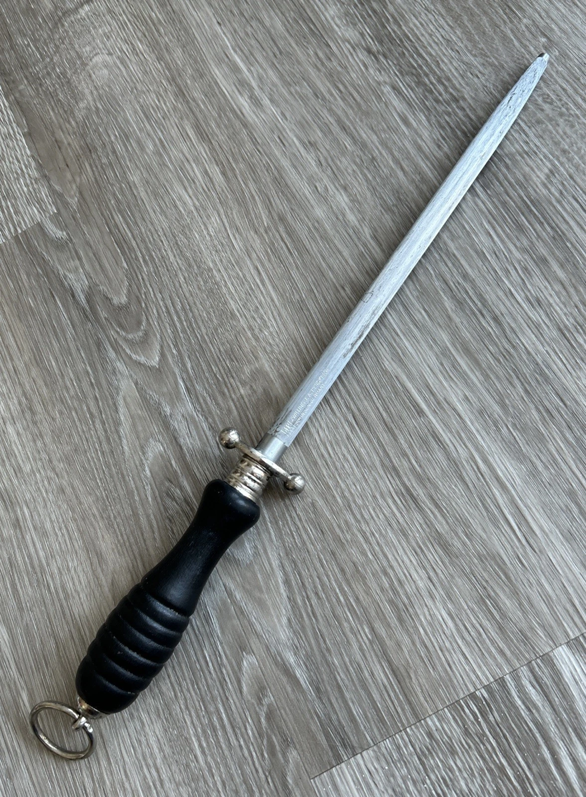 Vintage Solingen Germany Knife Sharpening Steel Honing Rod Black Handle Loop 15”
Opens in a new wind