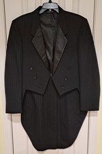 Vintage After Six Miami Vice Black Tailcoat Tuxedo Jacket Size 40R