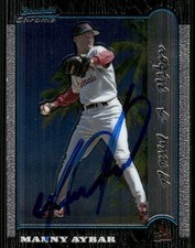 1999 Bowman Chrome MANNY AYBAR Signed Card autograph auto CARDINALS