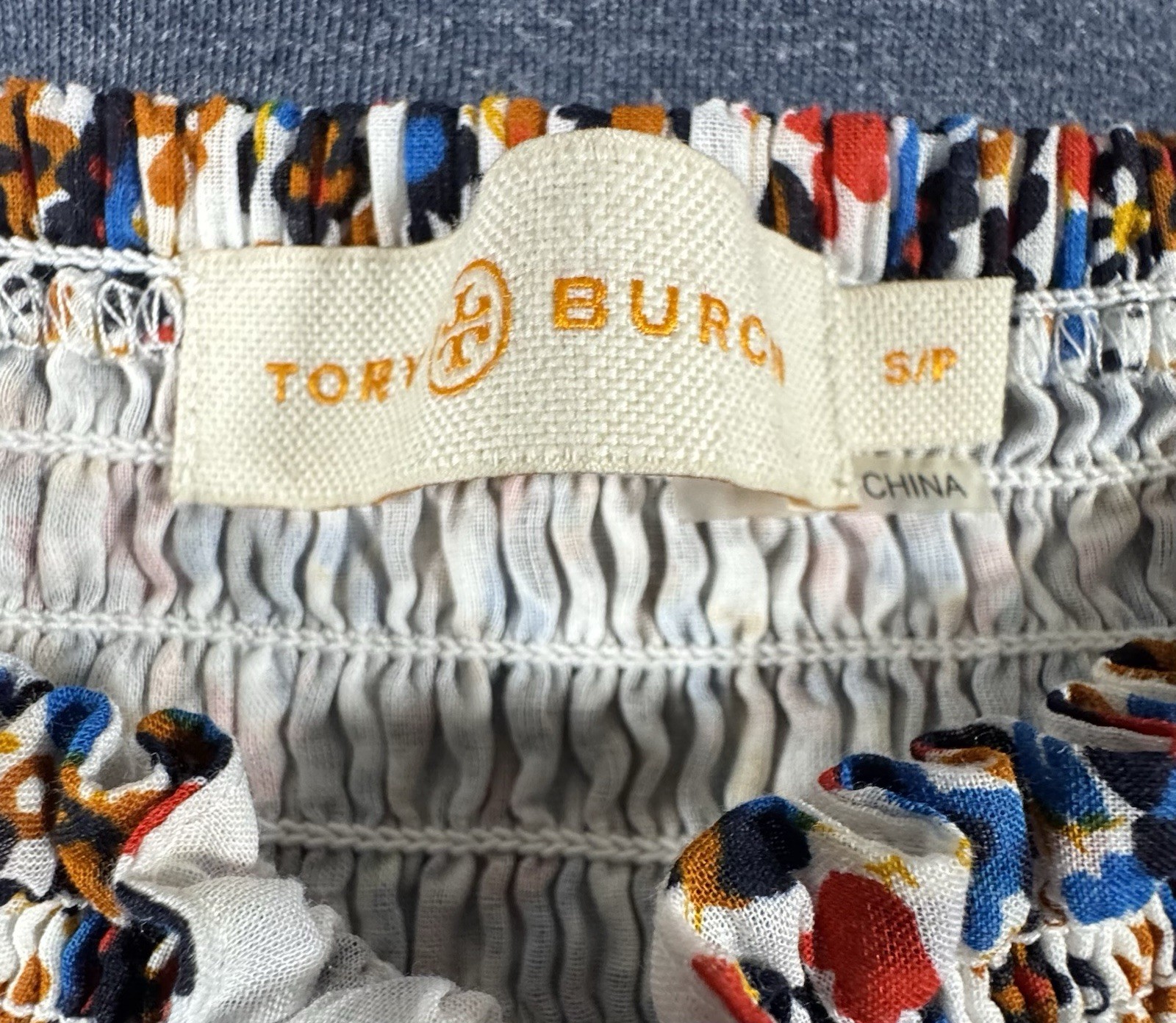 New Tory Burch Wildflower Off Shoulder Smocked Floral Boho Midi Dress S/P $498 thumbnail 15