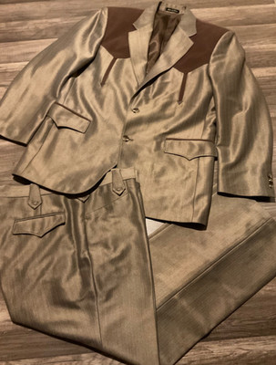 VINTAGE WESTERN SUIT SET CIRCLE S DALLAS TEXAS ( MENS 42R, 40W X 29L ) PREOWNED