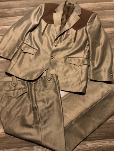 VINTAGE WESTERN SUIT SET CIRCLE S DALLAS TEXAS ( MENS 42R, 40W X 29L ) PREOWNED