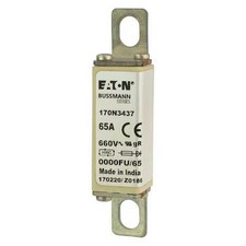 Eaton Bussmann 170N3437 Semiconductor Fuse, 65A, Fast-Acting, 660V Ac, Bolt-On