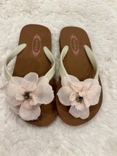 Joyfolie Girls Orchid In Blush Flip Flops With Flower Size 10 Light Weight