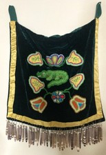 Vtg Native American Powwow Dance Regalia Front Back Apron Set -Sea Urchin Spines