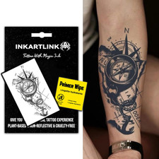 Compass Temporary Tattoos, Realistic Waterproof