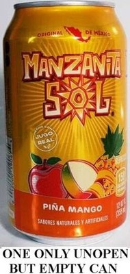 Manzanita Sol Pineapple Mango Soda 2019 UNOPEN EMPTY 12oz Mexican American Pepsi