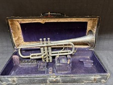 Vintage H.N. White King Silver Trumpet-Sold as is