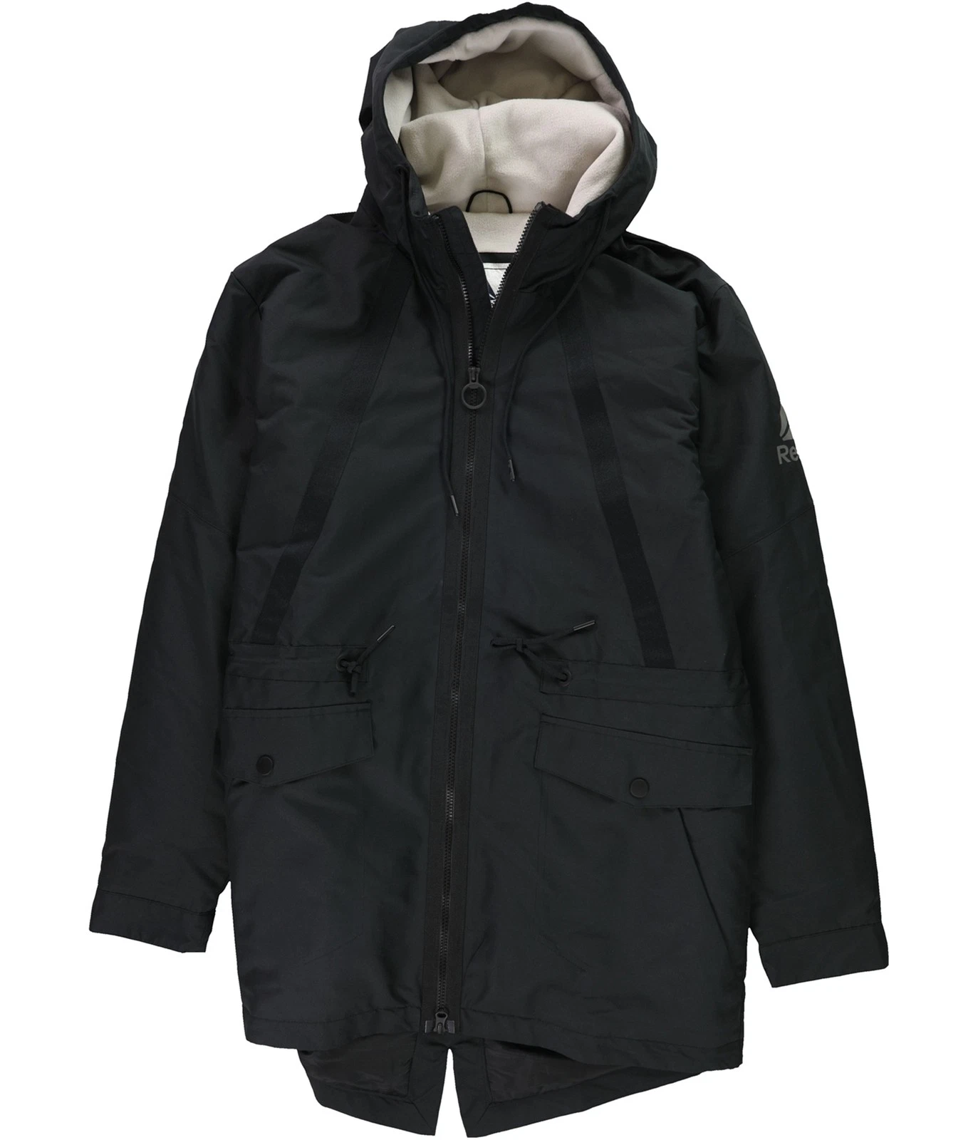 Reebok Mens Fleece Parka Coat, Black, Medium