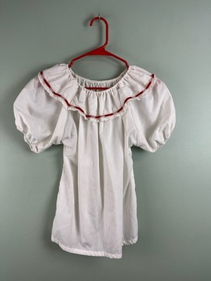 VTG 60s Pete Bettina Smocking & Lace Square Dance Top Size L? Renaissance Boho