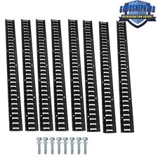 Black E Track Tie Down Rail Kit 5 E Track 8pcs Bar Rails Powder Coated Steel Black E Track Tie Down Rail Kit 5 E Track 8pcs Bar Rails Powder Coated Steel