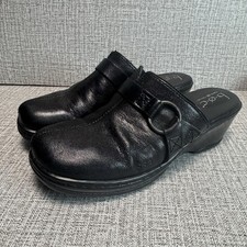 Born Concept B.O.C. Shoes Women's Size 8 M Black Leather Mule Clogs Slip-on