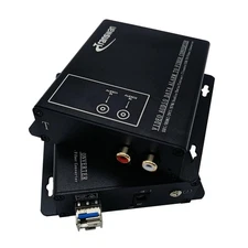 2 Ch RCA Audio Over Optic Fiber Extender with 1 x LC SFP Module, 20 Km Over S...